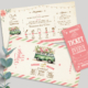 Invitation ou faire-part original sous forme de billets ou de tickets vintage.Thème Voyage bohème vintage avec van combi volkswagen pastel. Invitation vanlife pour mariage, Baptême, anniversaire, bar mitzvah.